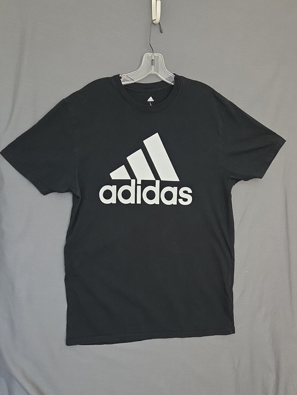 Adidas Black Short-Sleeve Tee with White Logo